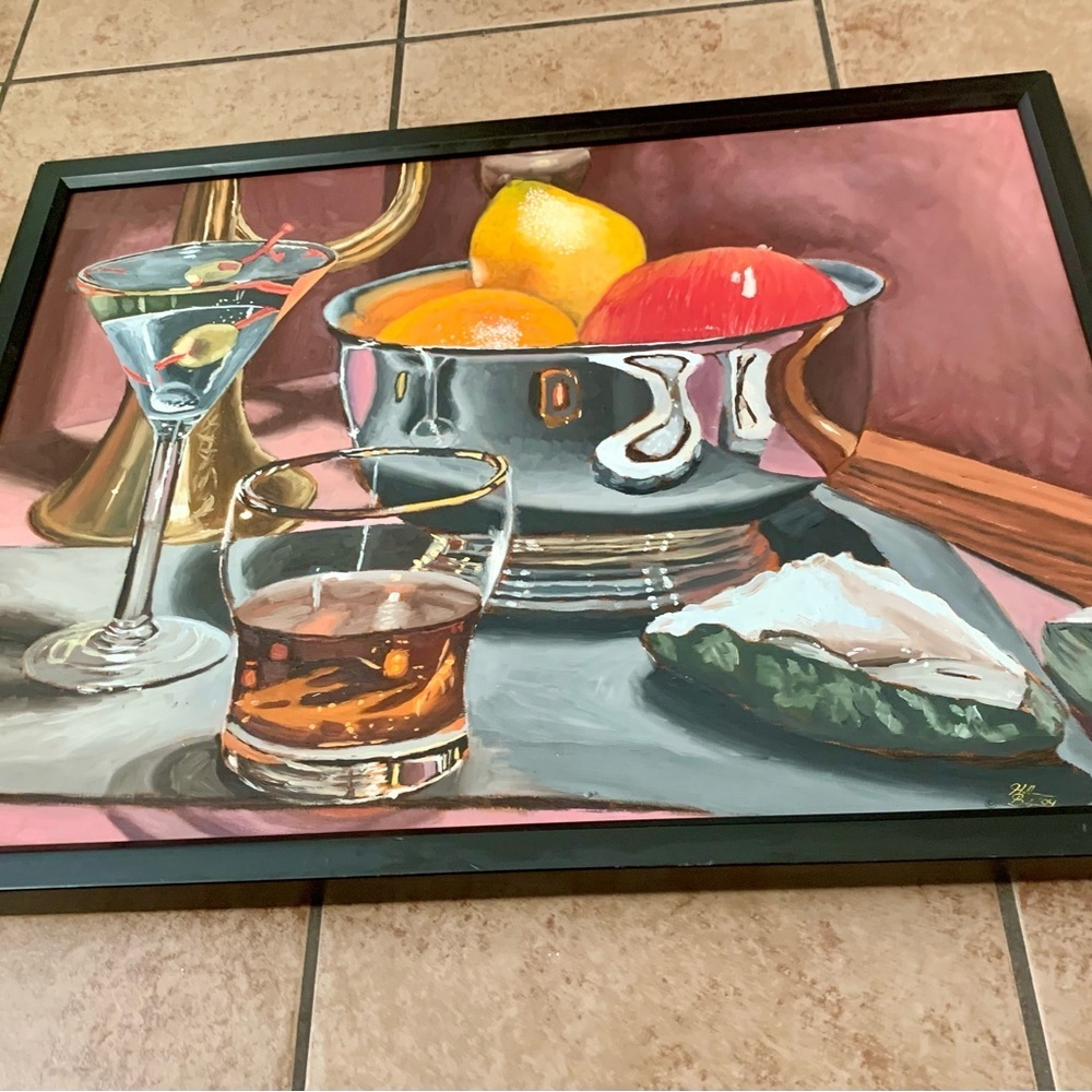 Painting Canvas Oil Still Lite With Fruit By Heather Pi lapis - Picture 9 of 15